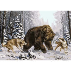 Набор для рисования по номерам "Лайки и медведь. Данчурова Т" (40x50 см) Набор для рисования по номерам "Лайки и медведь. Данчурова Т" (40x50 см)