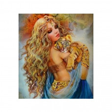 Картина по номерам красками, 40*50 см, Q2669 Тансовщица с тигренком