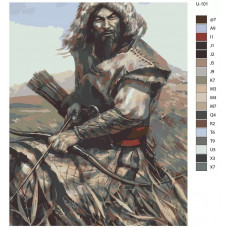 Живопись по номерам BRUSHES-PAINTS Восточные войны Монгольский воин Кулан Гал Живопись по номерам BRUSHES-PAINTS Восточные войны Монгольский воин Кулан Гал