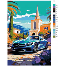 Живопись по номерам BRUSHES-PAINTS Спортивные машины Mercede