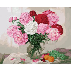Картина по номерам Белоснежка Пионы, 40x50