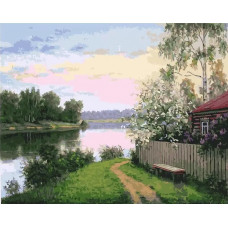 Картина по номерам Paintboy Дорога вдоль реки, 40x50 см