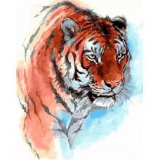 Картина по номерам Paintboy Тигр акварелью, 40x50 см
