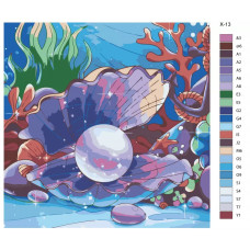 Живопись по номерам BRUSHES-PAINTS Подводный мир. Ракушка с жемчугом
