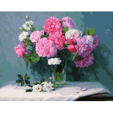 Картина по номерам Paintboy Розовые пионы, 40x50