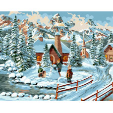 Живопись по номерам Paintboy Зима в горах 40x50