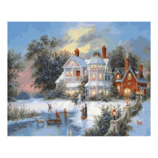 Раскраска по номерам Белоснежка Зимний день