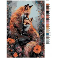 Картина по номерам BRUSHES-PAINTS Лисы R-227 60x90 см