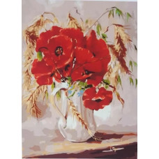 Картина по номерам Paintboy Маки с пшеницей, 40x50 см