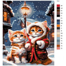 Картина по номерам BRUSHES-PAINTS Новый год Два кота в новогоднюю ночь T311 40x50см Картина по номерам BRUSHES-PAINTS Новый год Два кота в новогоднюю ночь T311 40x50см