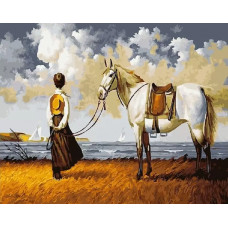 Живопись по номерам Paintboy Странница с лошадью 40x50
