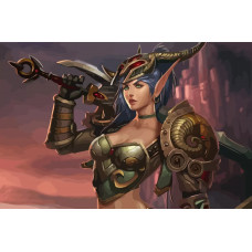 Живопись по номерам Бруталити world of warcraft девушка эльф воин - 1888