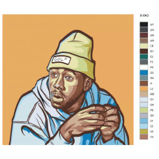 Картина по номерам BRUSHES-PAINTS Репер Tyler, The Creator X643 40x40 см Картина по номерам BRUSHES-PAINTS Репер Tyler, The Creator X643 40x40 см