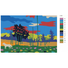 Живопись по номерам BRUSHES-PAINTS Современное искусство. Разноцветный лес