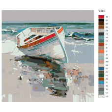 Живопись по номерам BRUSHES-PAINTS Лодка на берегу
