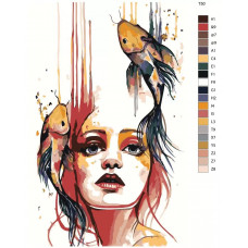 Живопись по номерам BRUSHES-PAINTS Девушка созвездия Рыбы