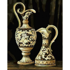 Картина по номерам Цветной Фарфоровые кувшины, 40x50 см