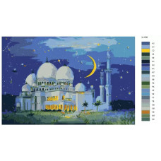 Живопись по номерам BRUSHES-PAINTS Рамадан, мечети, мусульманская община. Белая мечеть в Абу-Даби Живопись по номерам BRUSHES-PAINTS Рамадан, мечети, мусульманская община. Белая мечеть в Абу-Даби