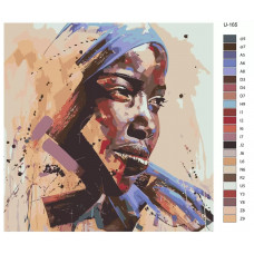 Картина по номерам BRUSHES-PAINTS Арт-портрет африканки U-165 40x40 см Картина по номерам BRUSHES-PAINTS Арт-портрет африканки U-165 40x40 см