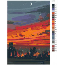 Живопись по номерам BRUSHES-PAINTS Малиновый заказ в огняx города