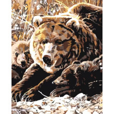 Картина по номерам Живопись по Номерам Семья медведей, 40x50