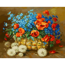 Картина по номерам Белоснежка Лето в корзинке, 40x50