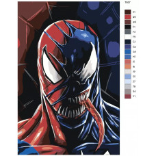 Живопись по номерам BRUSHES-PAINTS Веном в симбиозе с Человеком Пауком