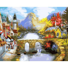 Картина по номерам Белоснежка Мост через реку, 40x50