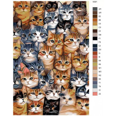 Живопись по номерам BRUSHES-PAINTS Коты Рыжие,черные,серые