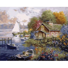 Картина по номерам Paintboy Деревенский причал, 40x50 см