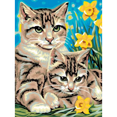 Картина по номерам Живопись по Номерам Кошка с котенком, 30x40