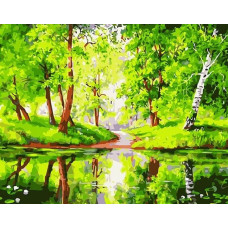 Картина по номерам Paintboy Лесное зеркало, 40x50 см