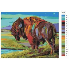 Живопись по номерам BRUSHES-PAINTS Зубр на водопое