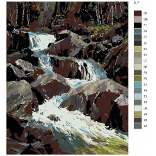 Живопись по номерам BRUSHES-PAINTS Могучий горный водопад