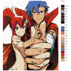 Живопись по номерам BRUSHES-PAINTS Аниме: Гуррен-Лаганн (Gurren-Lagann). Камина и Ёко (Kamina, Yoko Littner)