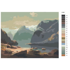 Картина по номерам BRUSHES-PAINTS Озеро в горах Швейцарии 1866, 40x50 Картина по номерам BRUSHES-PAINTS Озеро в горах Швейцарии 1866, 40x50