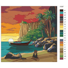 Живопись по номерам BRUSHES-PAINTS Закат на берегу моря