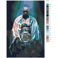 Живопись по номерам BRUSHES-PAINTS Боксер Исраэль Адесанья