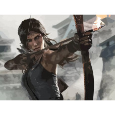 Картина по номерам на холсте Tomb Raider лара крофт 3