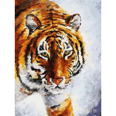 Картина по номерам Белоснежка Тигр на снегу, 30x40