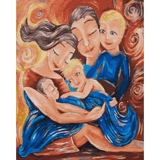 Картина по номерам Цветной Семья, 40x50 см
