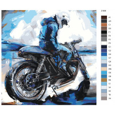 Картина по номерам BRUSHES-PAINTS Парень на Спорт-Мотоцикле Z836 40x40см