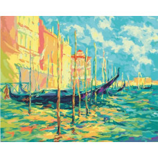 Картина по номерам Белоснежка Стоянка гондол. Венеция, 40x50