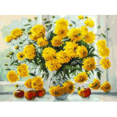 Картина по номерам Белоснежка Золотые, 30x40