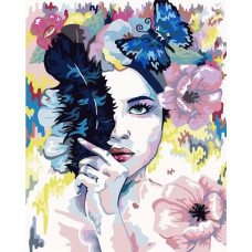 Живопись по номерам Фрея Девушка с черным пером, 50x40