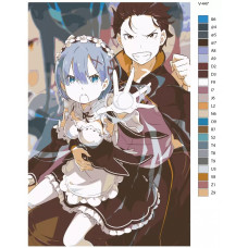 Живопись по номерам BRUSHES-PAINTS Аниме RE:ZERO. Субару Нацуки и Рем. Natsuki Subaru и Rem Живопись по номерам BRUSHES-PAINTS Аниме RE:ZERO. Субару Нацуки и Рем. Natsuki Subaru и Rem