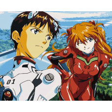 Картина по номерам «Evangelion Евангелион: Аска Лэнгли и Синдзи Икари»