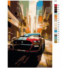 Живопись по номерам BRUSHES-PAINTS Спортивные машины Ford Mustang