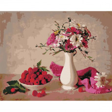 Набор для рисования по номерам HOBRUK 'Малина и цветы',  40*50 см