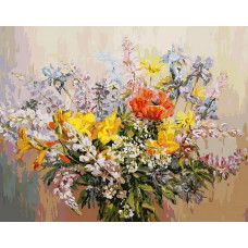 Картина по номерам Белоснежка Летний букет, 40x50
